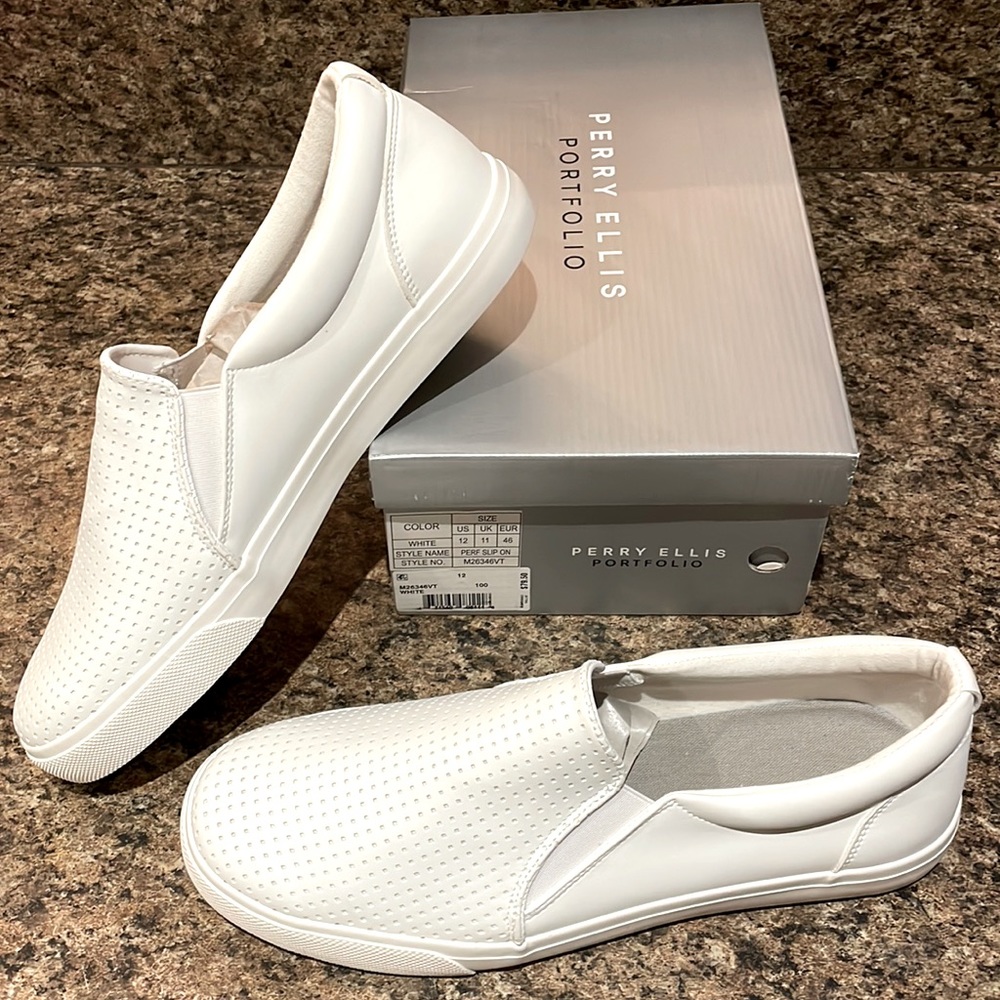 COPY - Perry Ellis slip on sz 12 white